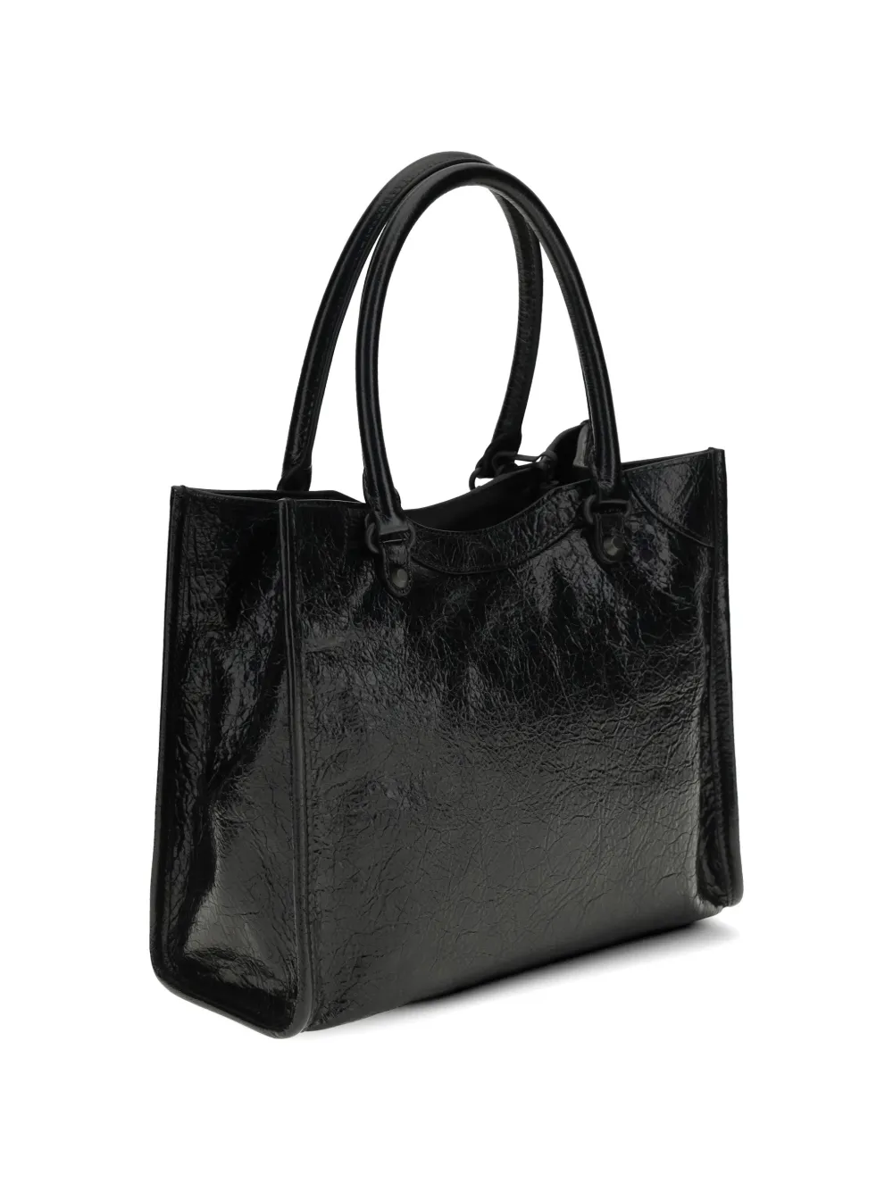 Balenciaga Le City mini-shopper van lamsleer Zwart