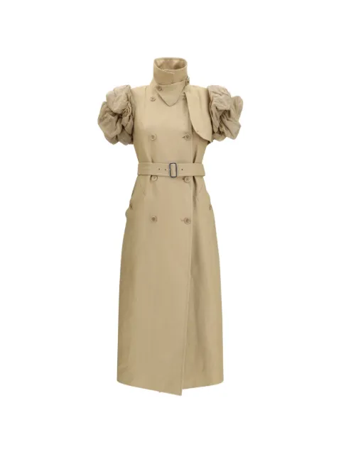 Max Mara puffed-sleeve double-breasted overcoat