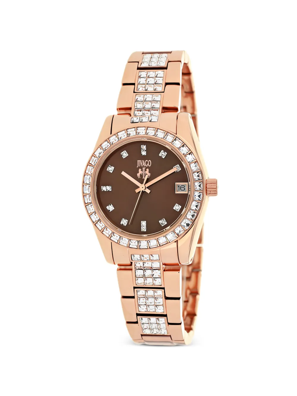 JIVAGO Magnifique crystal-embellished 30mm quartz watch - Marrone