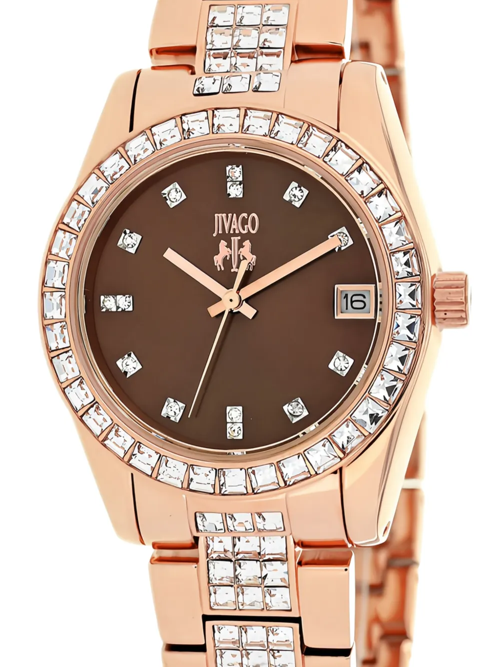  Jivago Montre Magnifique 30 Mm à Ornements En Cristal - Marron 