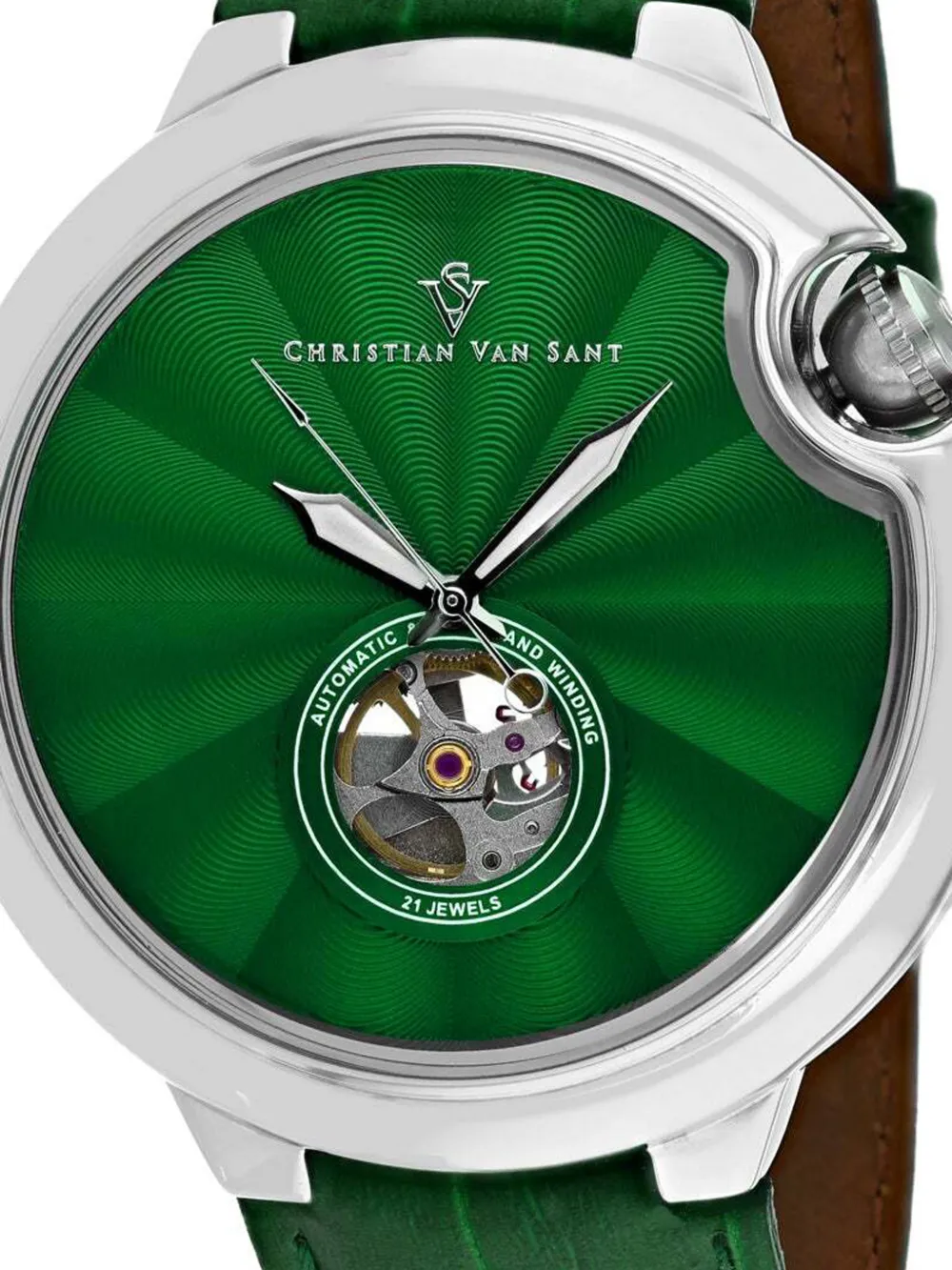  Christian Van Sant Montre Cyclone 46 Mm Automatique - Vert 
