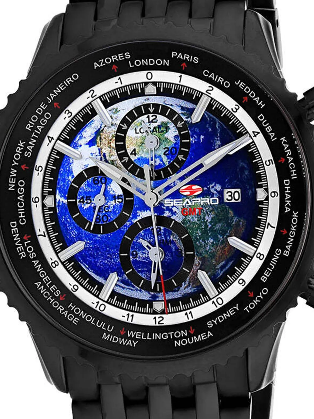  Seapro Reloj Meridian World Timer Gmt De 47 Mm - Azul 