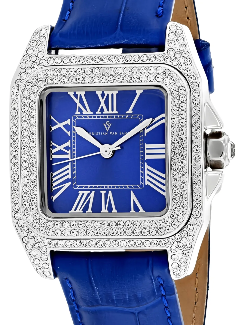  Christian Van Sant Montre Radieuse 41 Mm à Ornements En Cristal - Bleu 