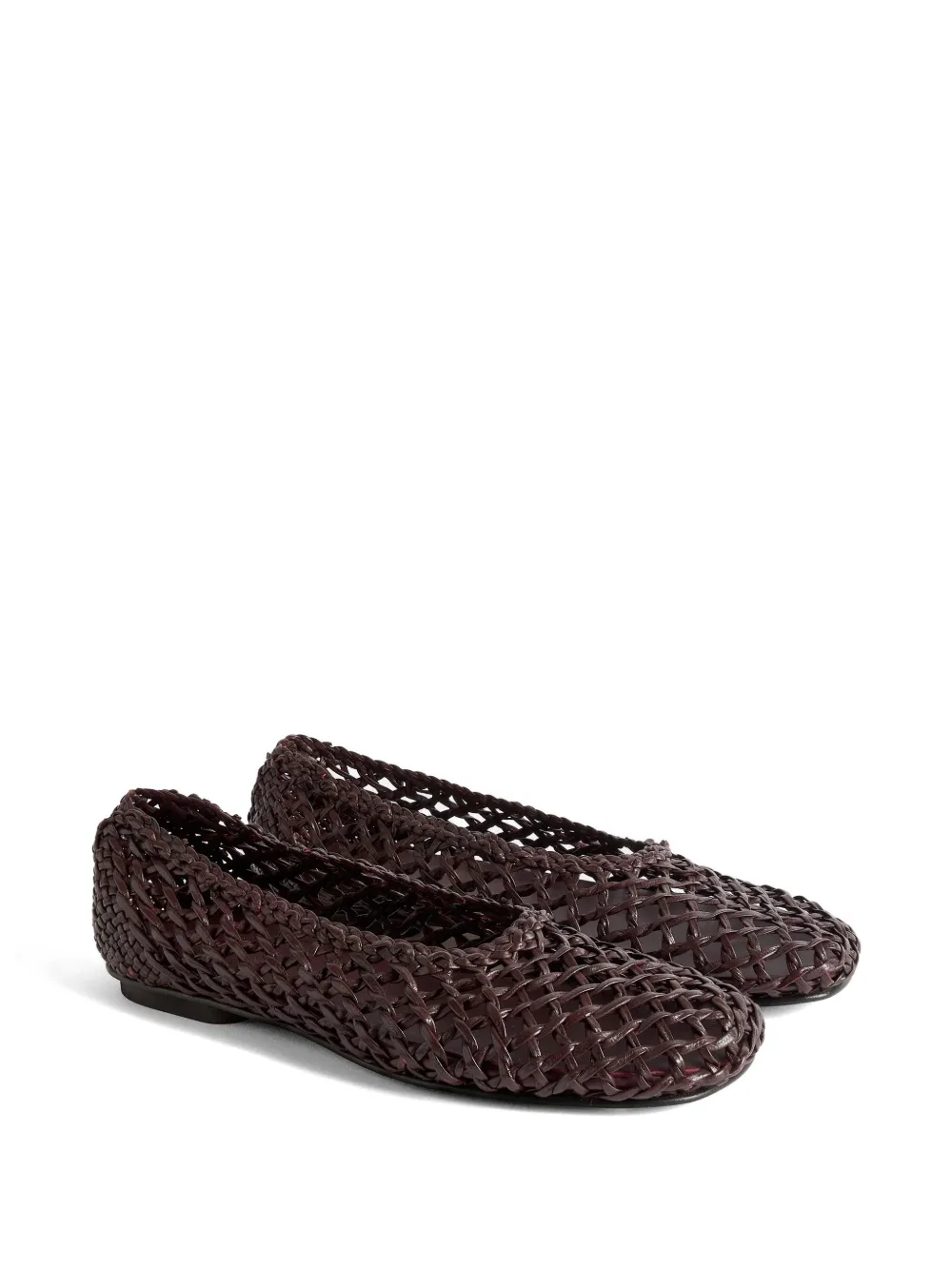 Le Monde Beryl Mica woven leather ballet flats Bruin