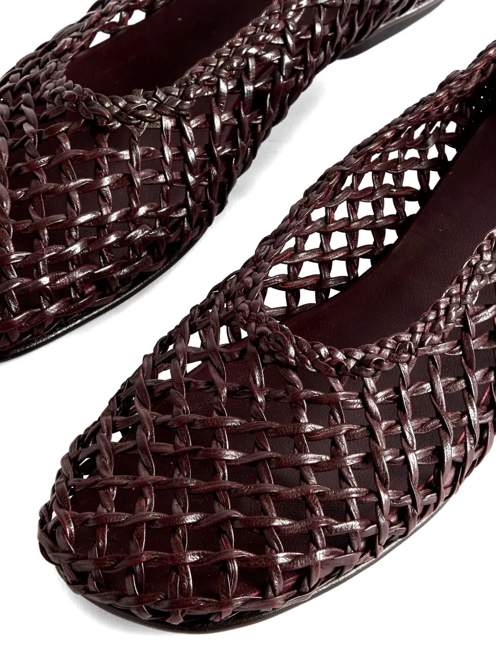 Le Monde Beryl Mica woven leather ballet flats Bruin