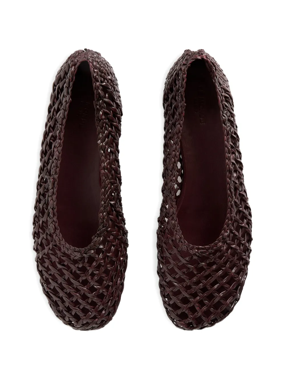 Le Monde Beryl Mica woven leather ballet flats Bruin