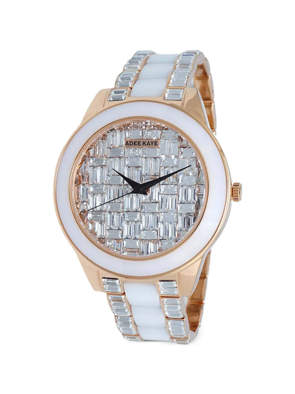 ADEE KAYE Venice crystal-embellished 41mm watch - Silber