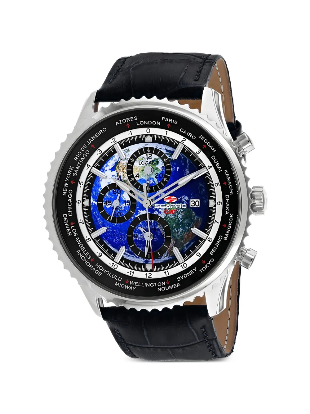 SEAPRO Meridian World Timer GMT 47mm watch - Blu