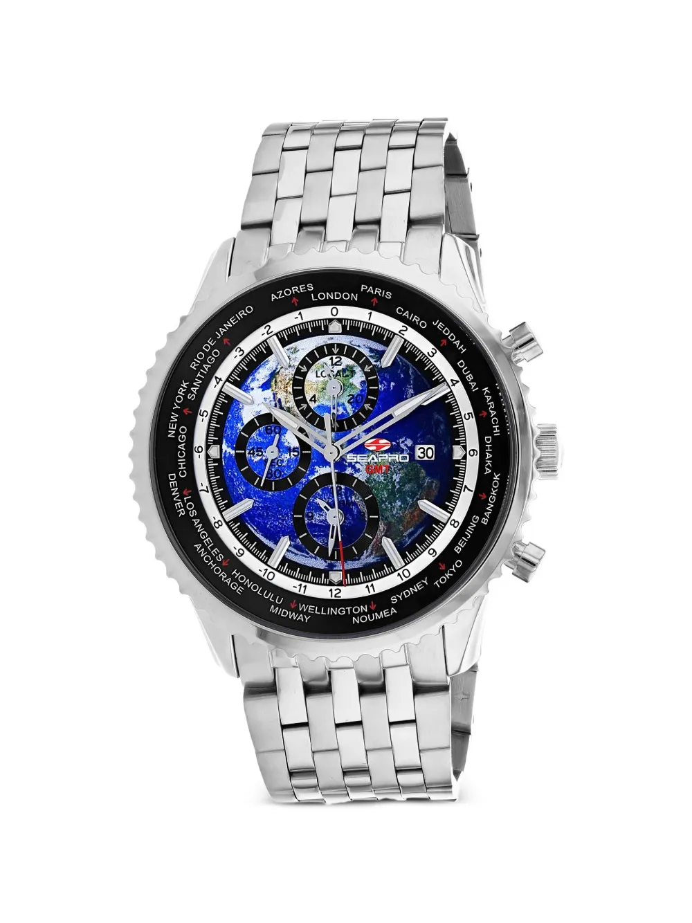 SEAPRO Meridian World Timer GMT 47mm watch - Blu