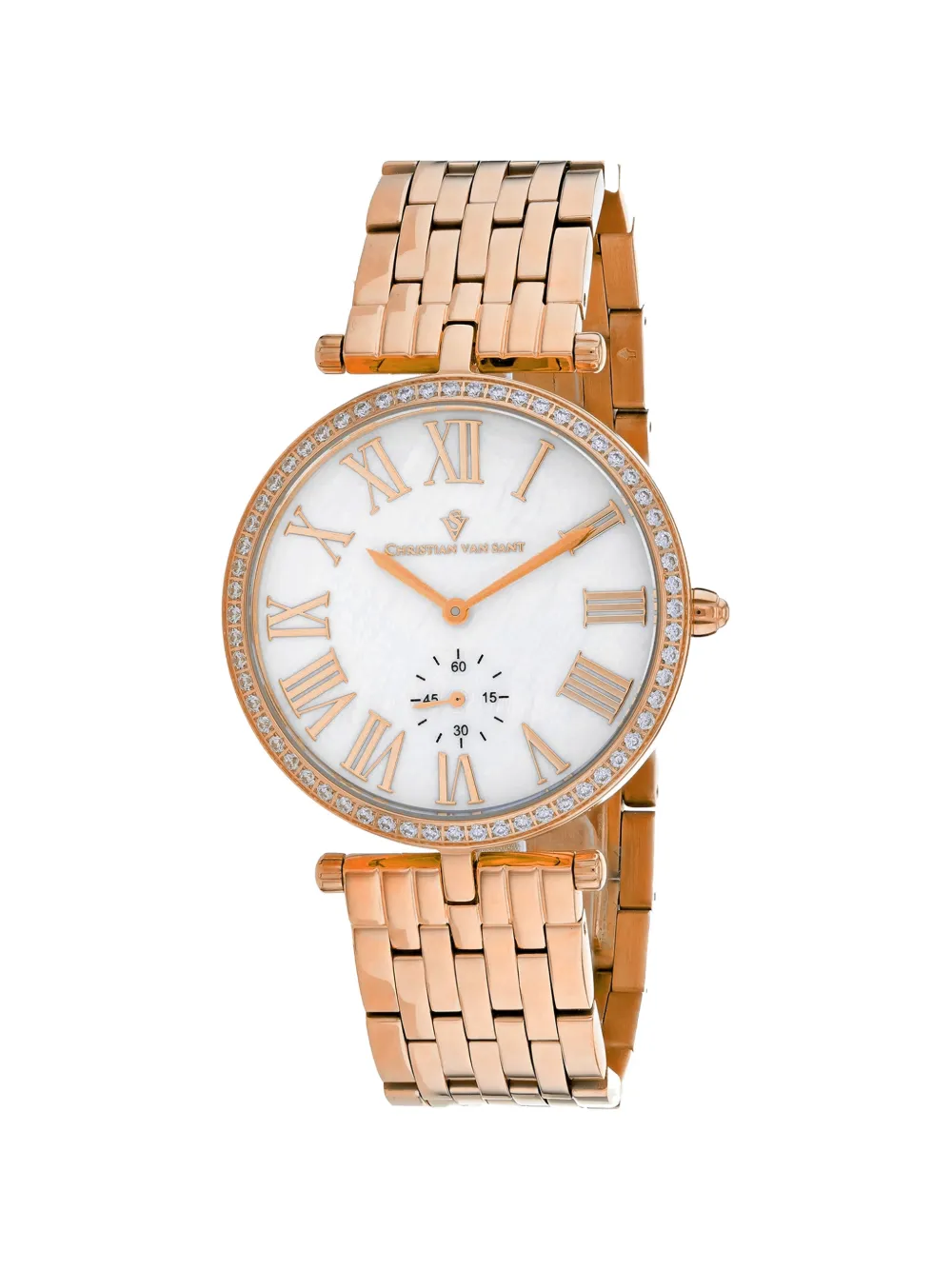 CHRISTIAN VAN SANT Hush crystal-embellished 36mm watch - Bianco