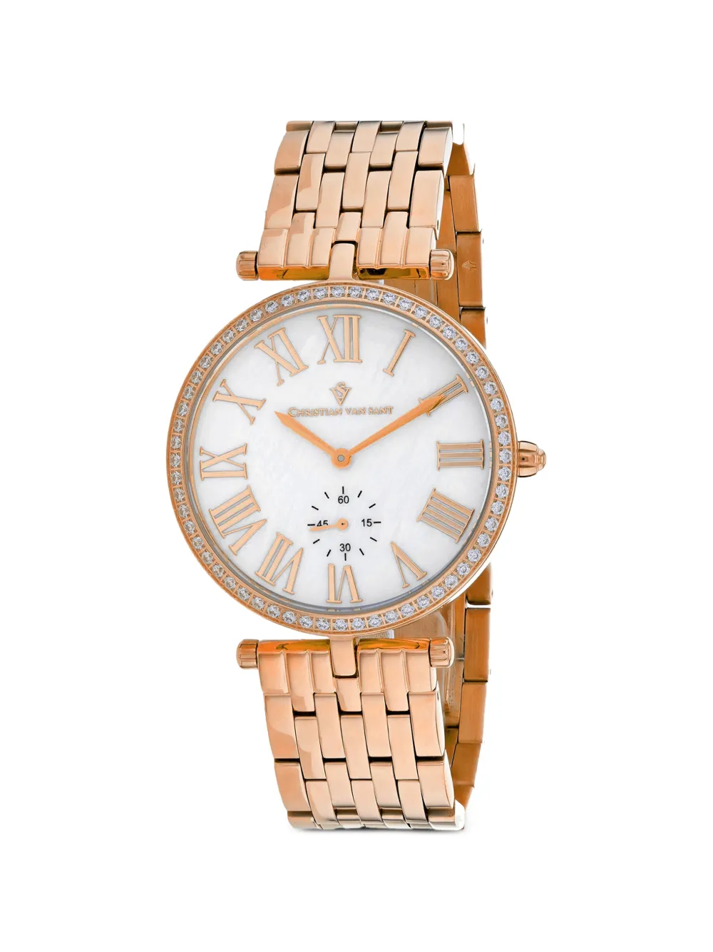CHRISTIAN VAN SANT Hush crystal-embellished 36mm watch - Bianco