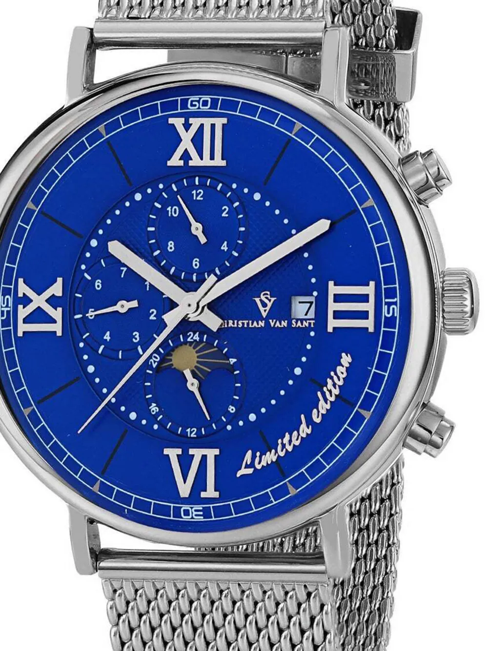  Christian Van Sant Montre Somptueuse Ltd 46 Mm - Bleu 