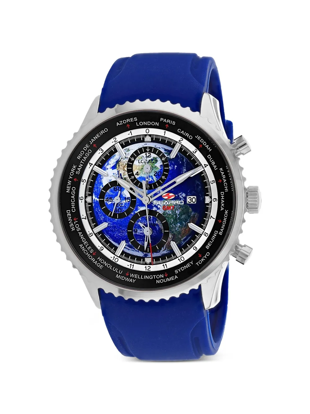 SEAPRO Meridian World Timer GMT 47mm watch - Blu