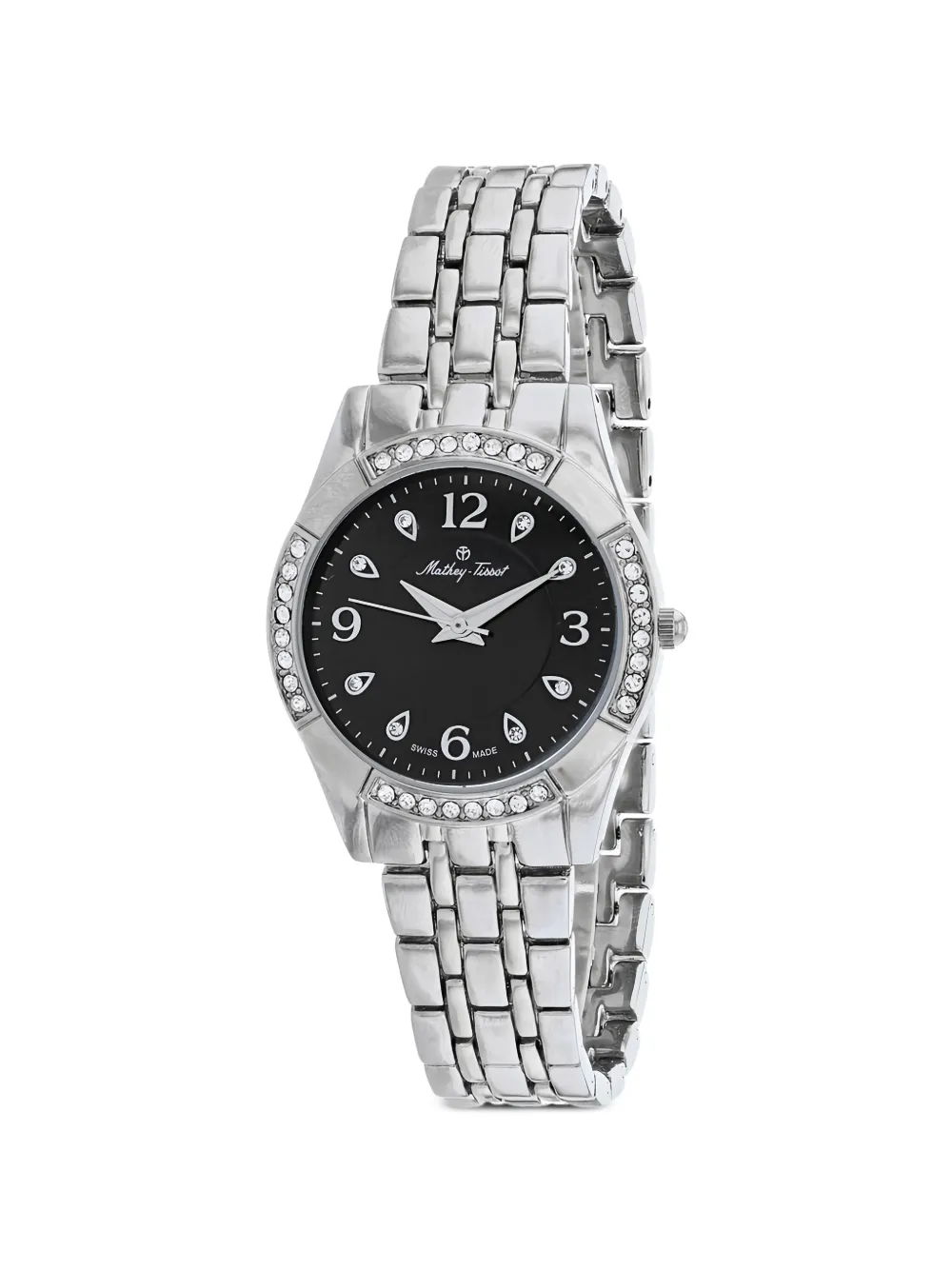 Mathey Tissot Fleury crystal-embellished 28mm watch - Nero