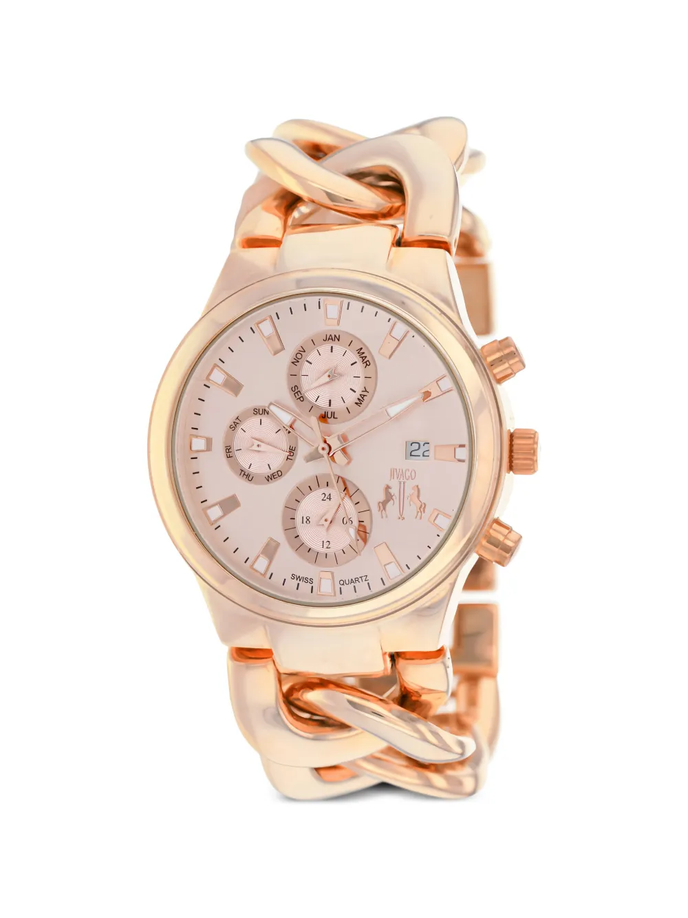 JIVAGO Lev chain-link 38mm watch - Rosa