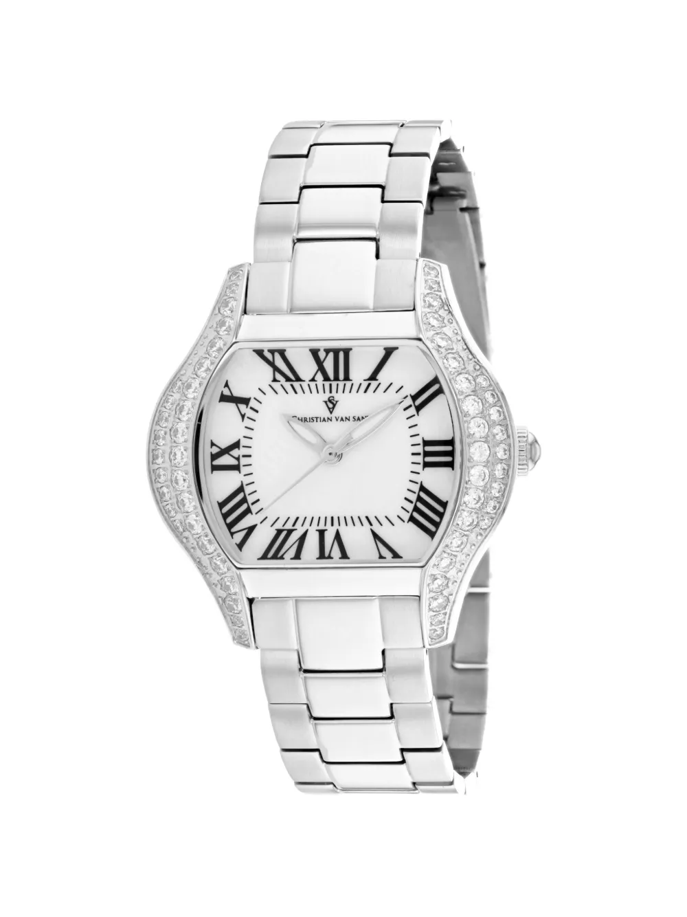 CHRISTIAN VAN SANT Bianca crystal-embellished 34mm watch - Weiß