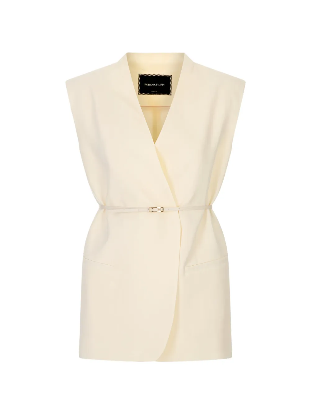 Fabiana Filippi belted sleeveless jacket - Nude
