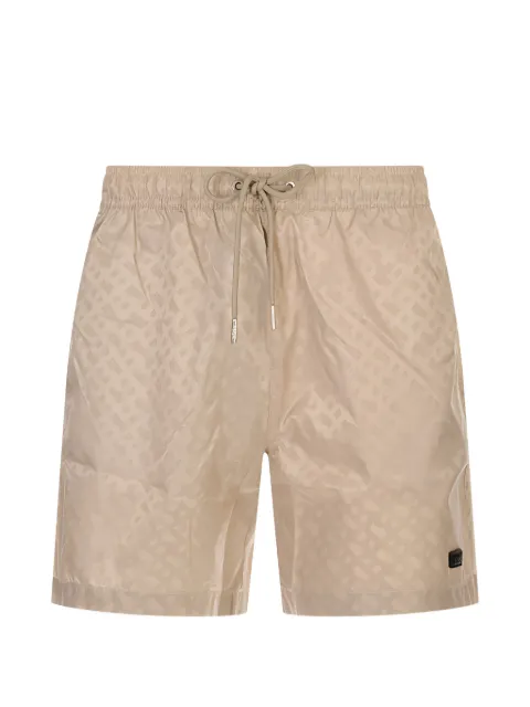BOSS badeshorts med monogram-tryk og snoretræk