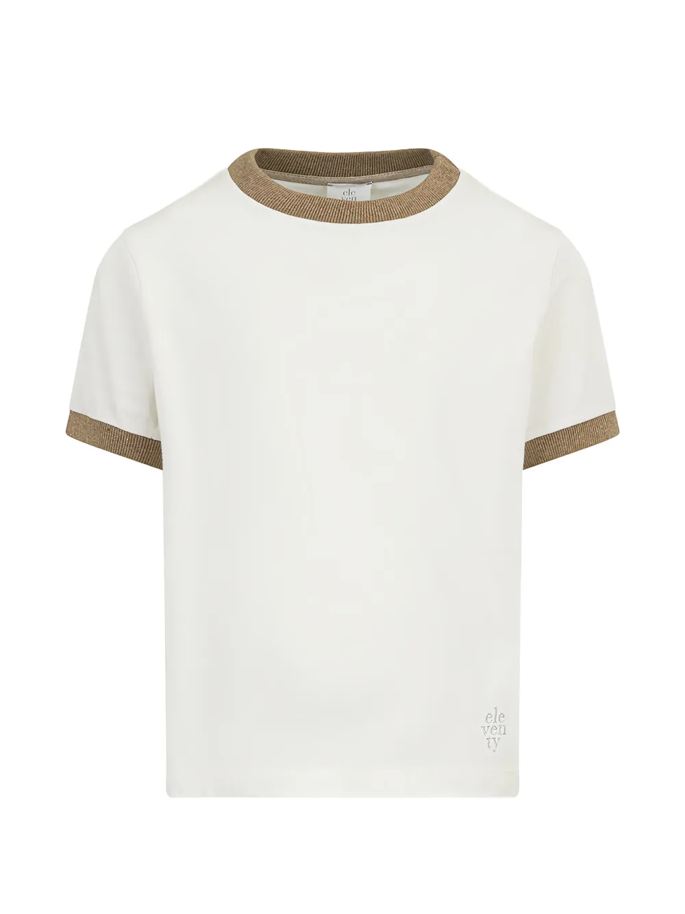 Eleventy Kids contrast-trim T-shirt - Bianco