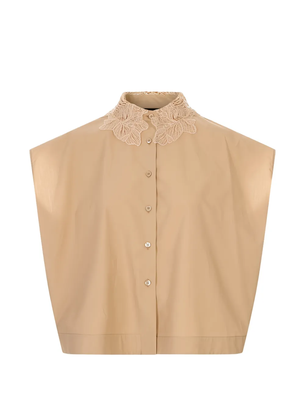 Fabiana Filippi lace-collar sleeveless blouse - Nude