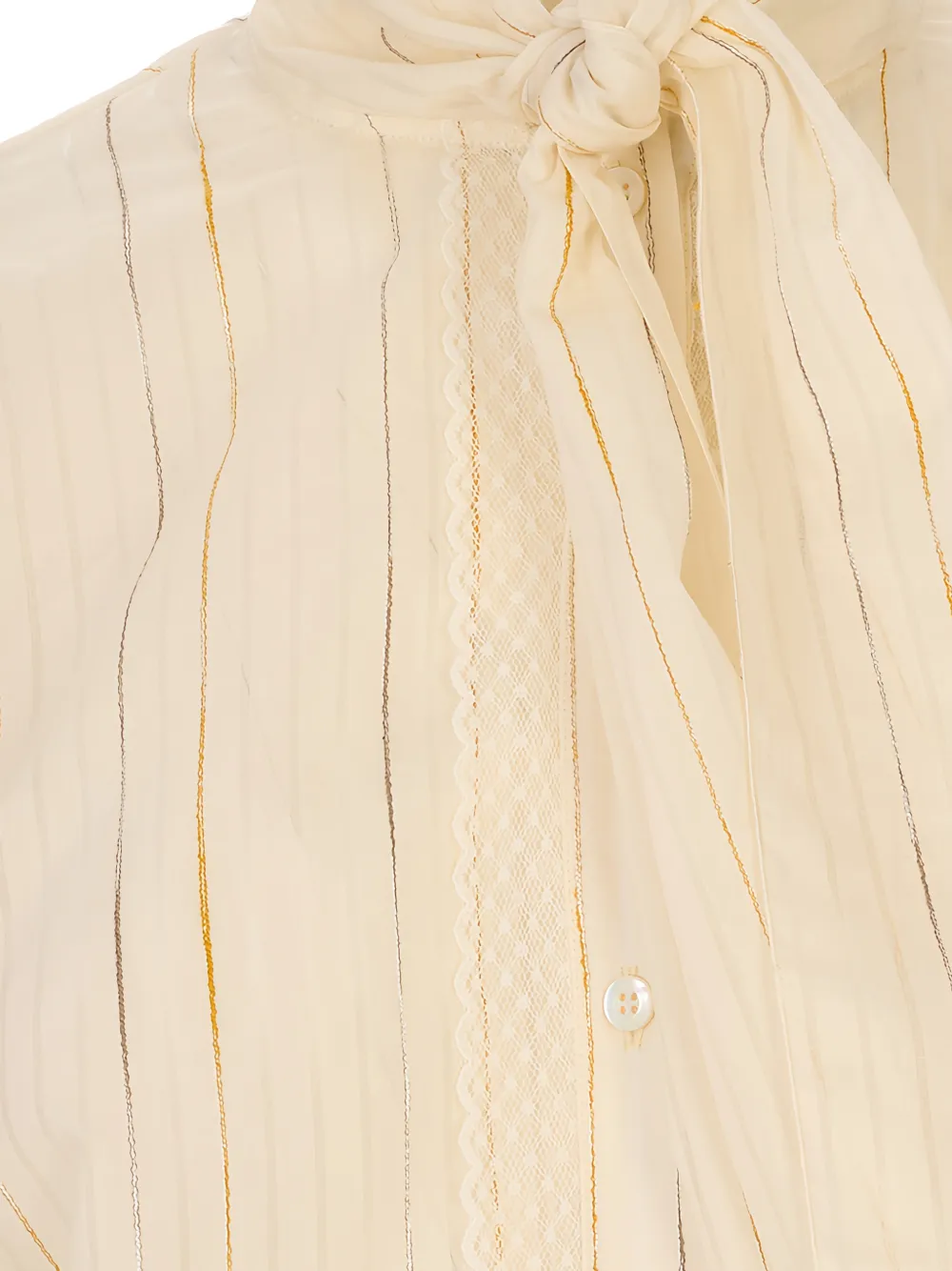 Fabiana Filippi Blouse met afwerking van kant Beige