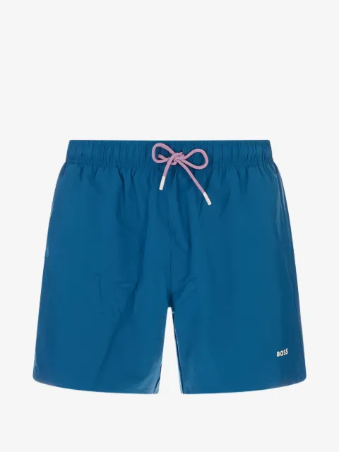 BOSS shorts de playa con cordones y logo estampado