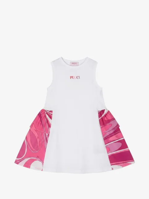 PUCCI Junior logo-print ruffled dress