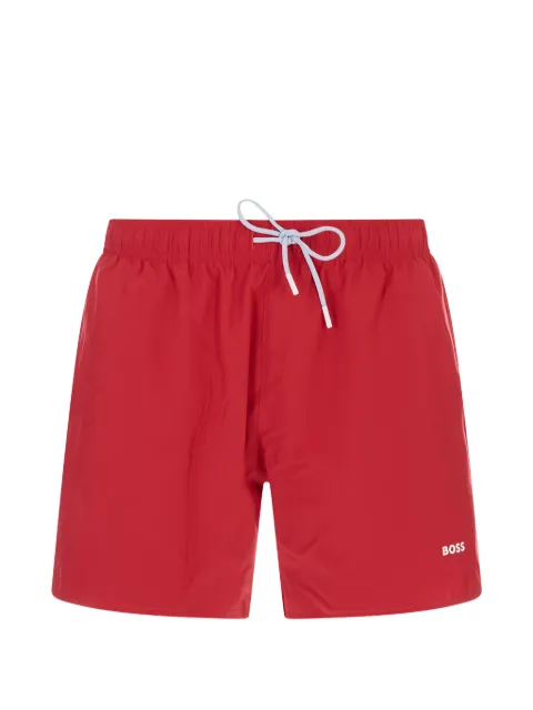BOSS logo-print drawstring swim shorts