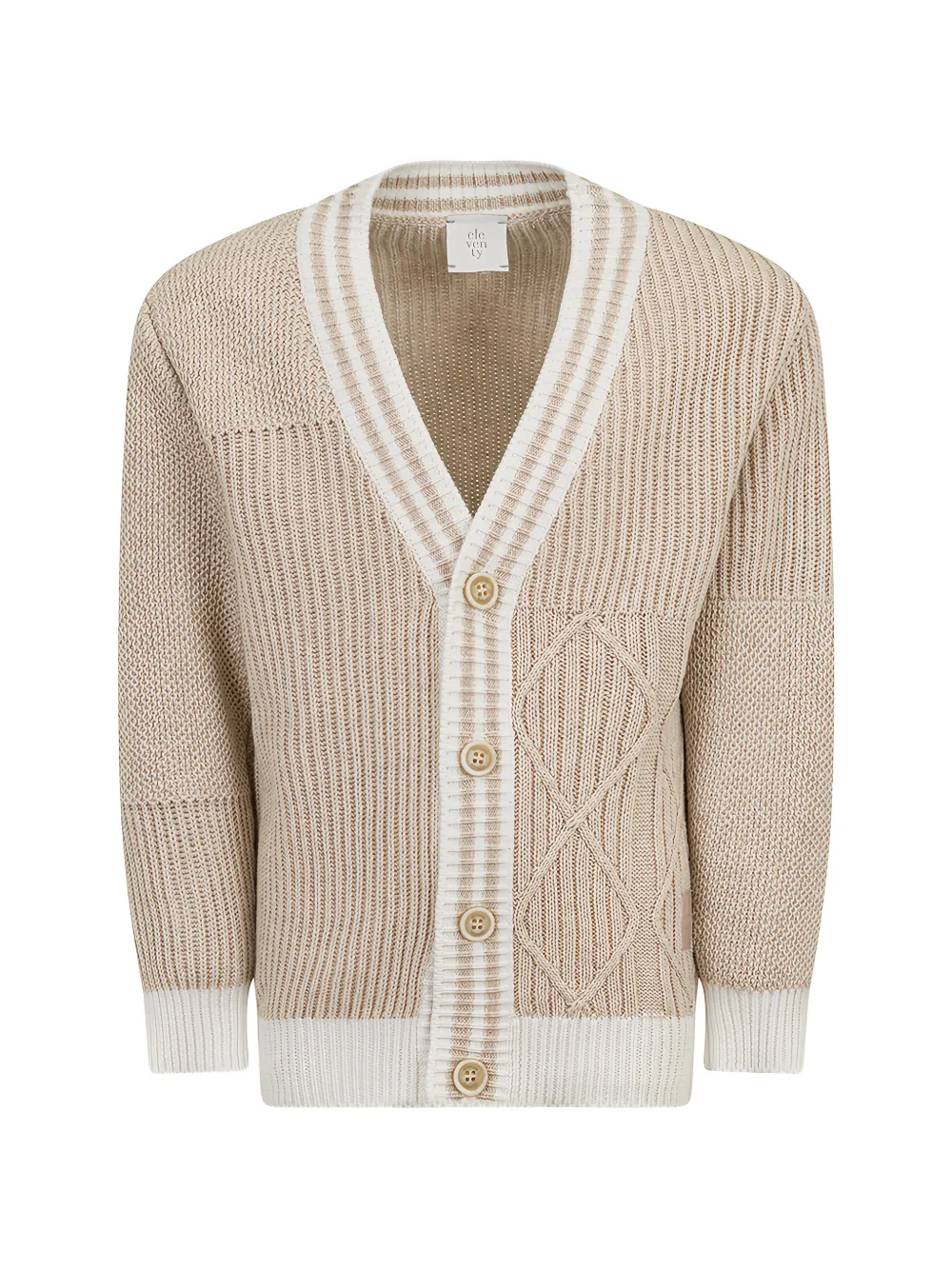 Eleventy Kids striped-trim cardigan - Toni neutri