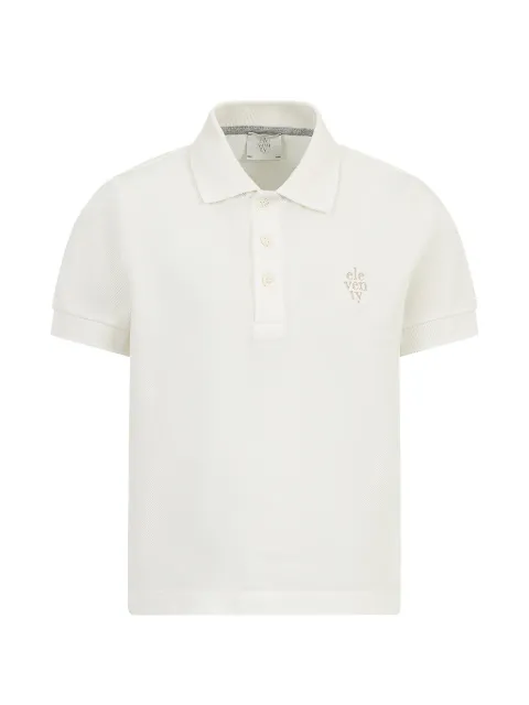 Eleventy Kids logo-embroidered polo shirt