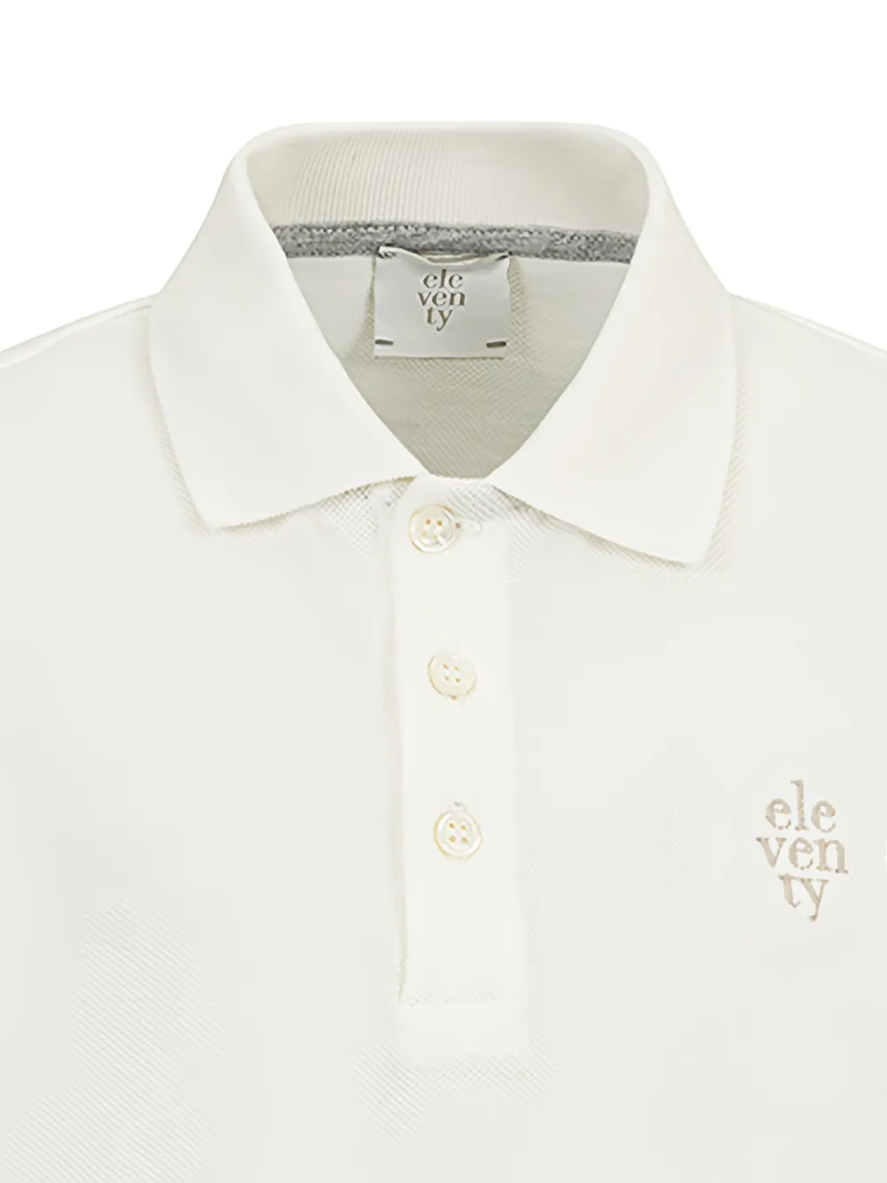  Eleventy Kids Polo Con Logo Bordado - Neutro 