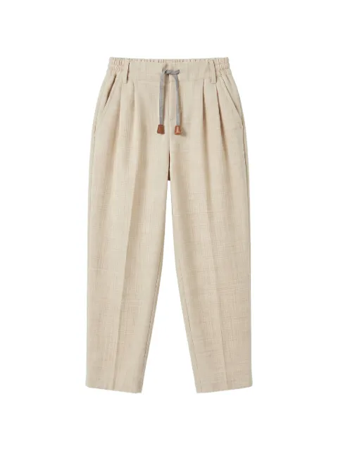 Eleventy Kids pleated drawstring trousers