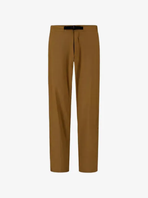 Laminar woven belt-strap trousers