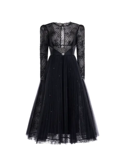 ARAFTU lace-panelled pleated dress