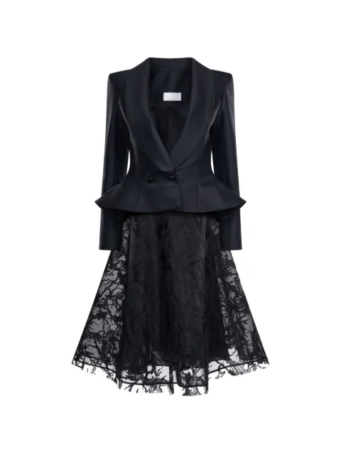 ARAFTU peplum lace-patterned gown