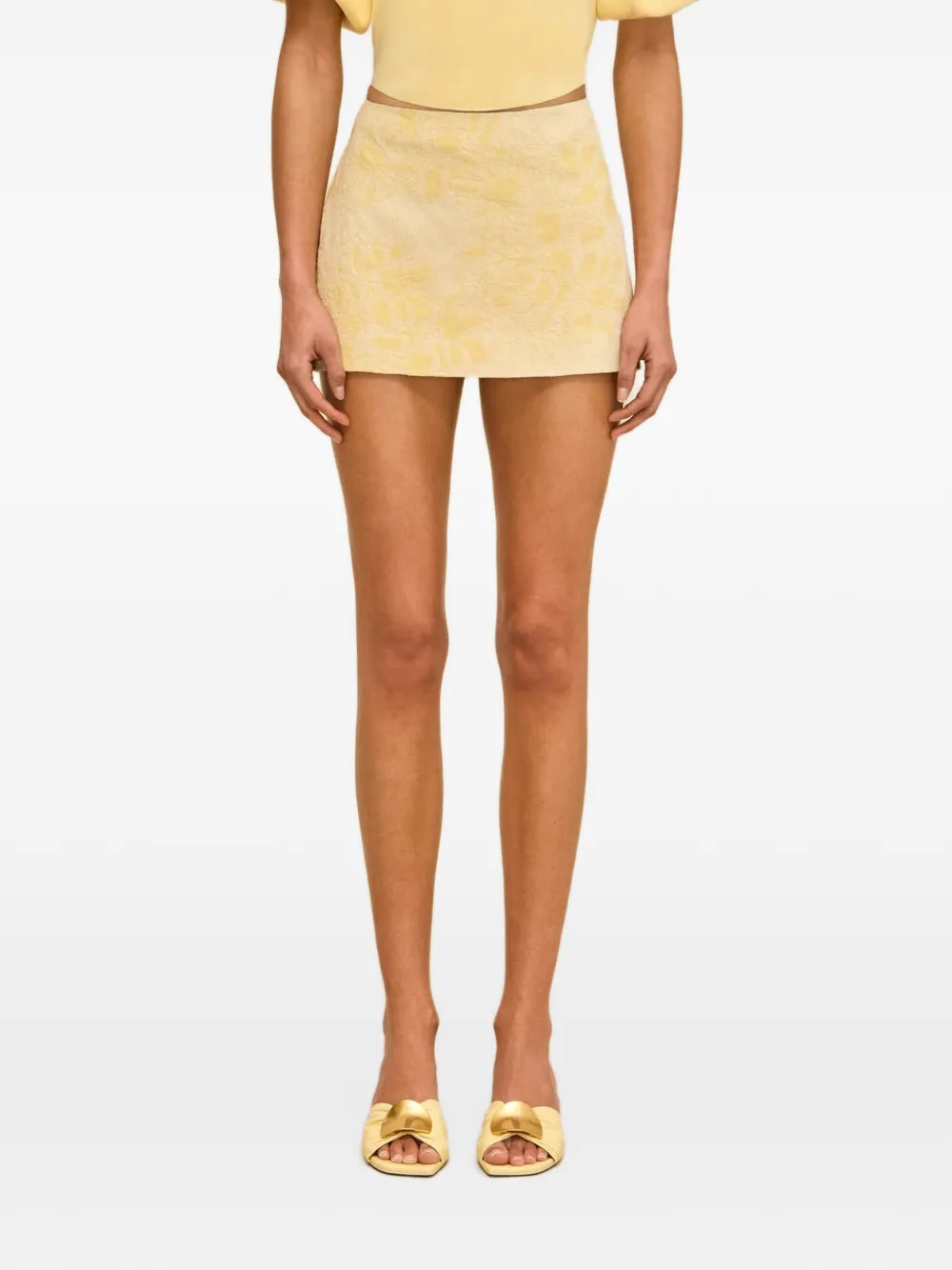Cult Gaia Savoy jacquard-pattern mini skirt - Giallo