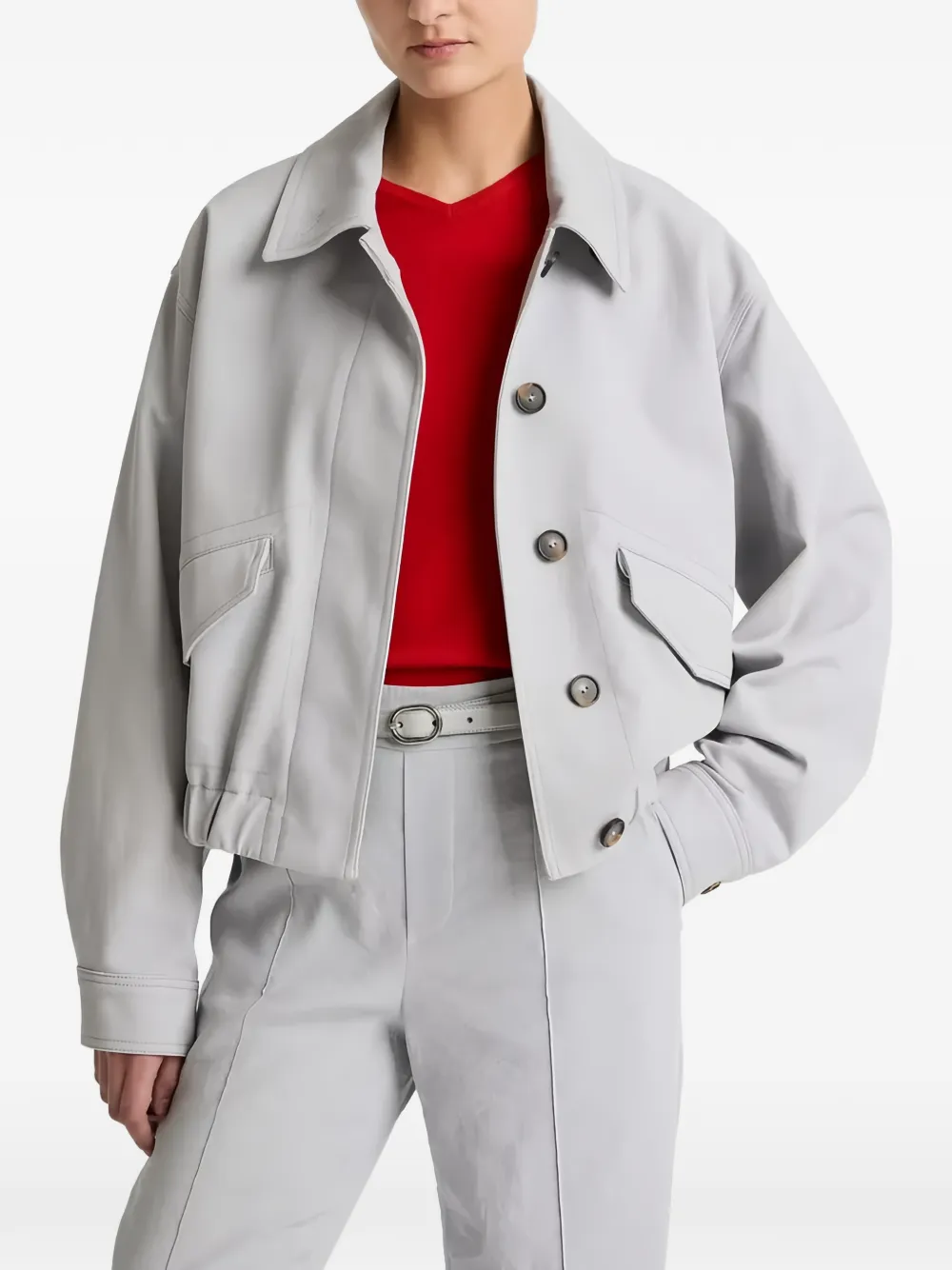 Vince button-fastening bomber jacket - Grau