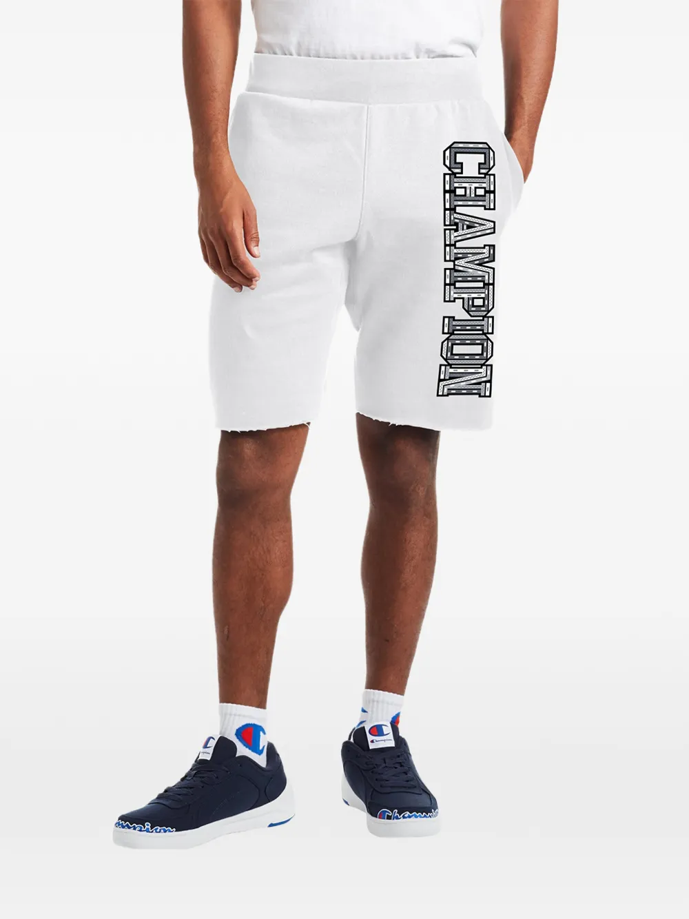 Champion Reverse Weave Cutoff logo-print shorts - Weiß