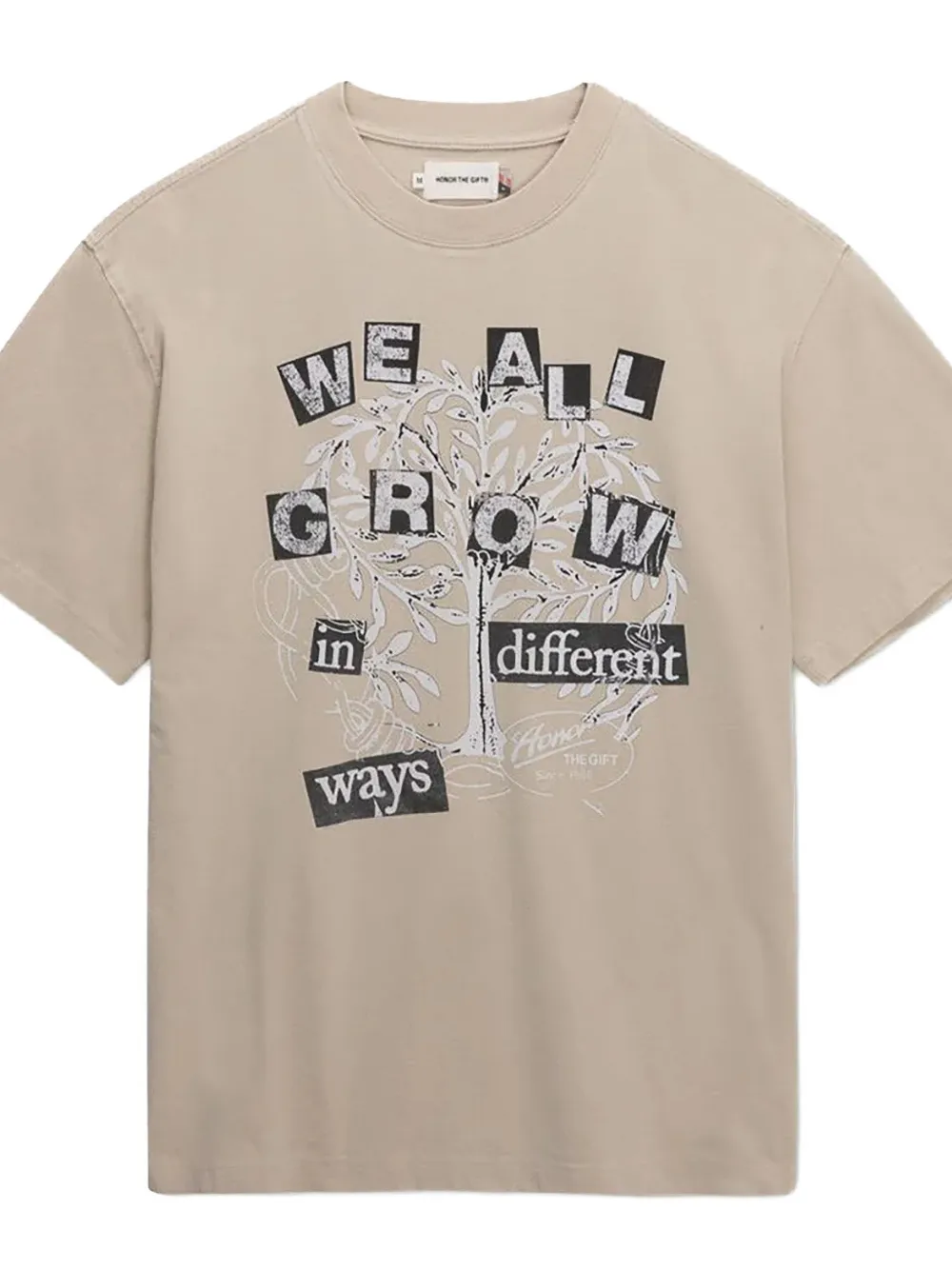 Honor The Gift We All Grow graphic-print T-shirt Beige