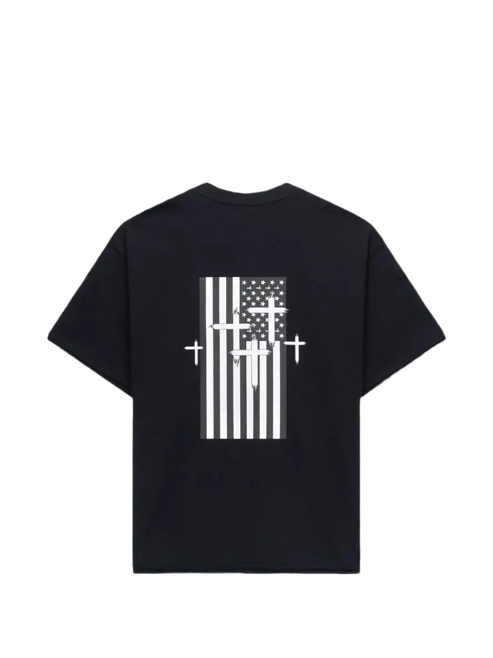 RTA Elian T-shirt met vlagprint Zwart