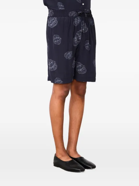 Officine Generale shorts con cordones en la pretina y estampado floral