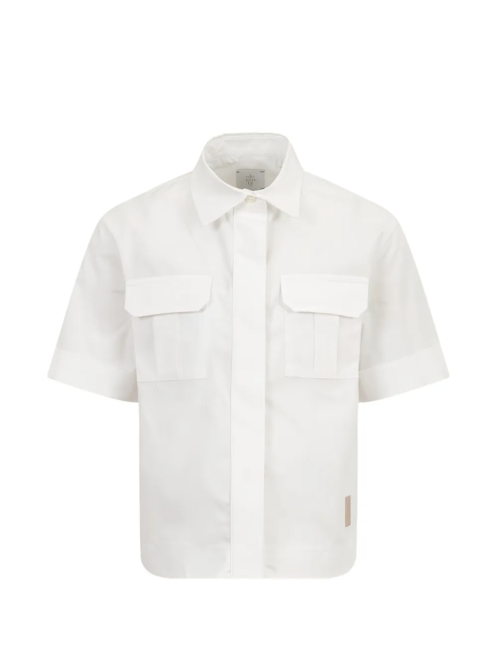 Eleventy Kids short-sleeve flap-pocket shirt - Bianco