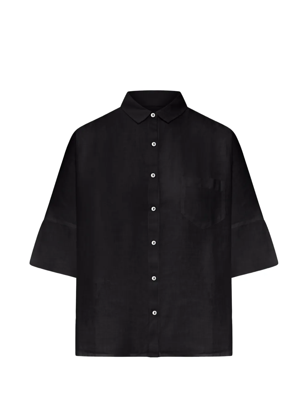 120% Lino chest-pocket linen shirt - Nero