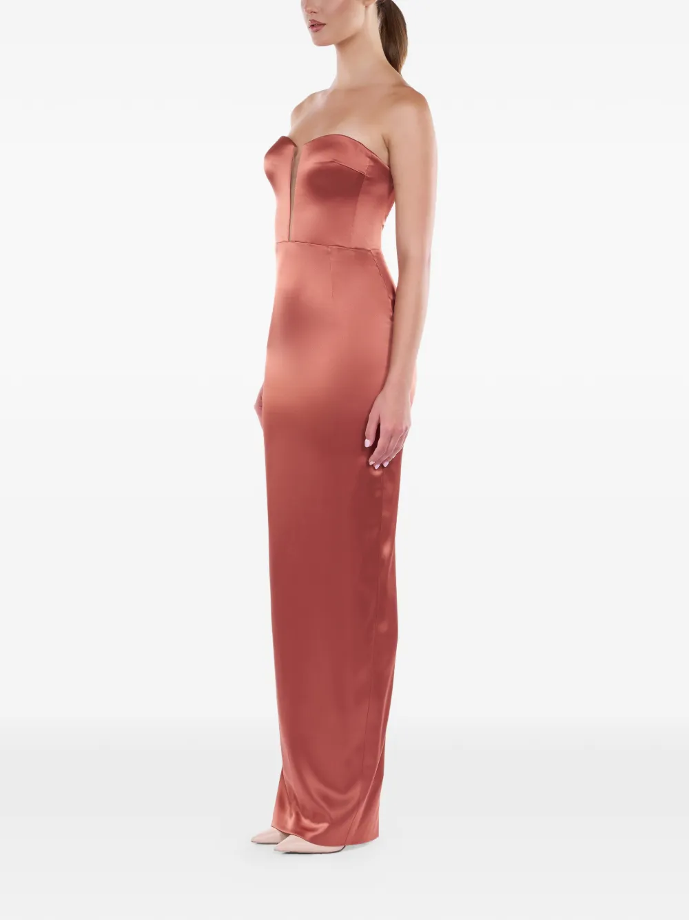 ARAFTU Strapless jurk Bruin