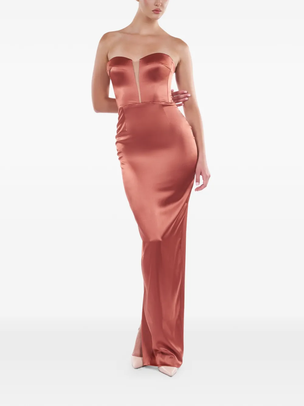 ARAFTU Strapless jurk Bruin
