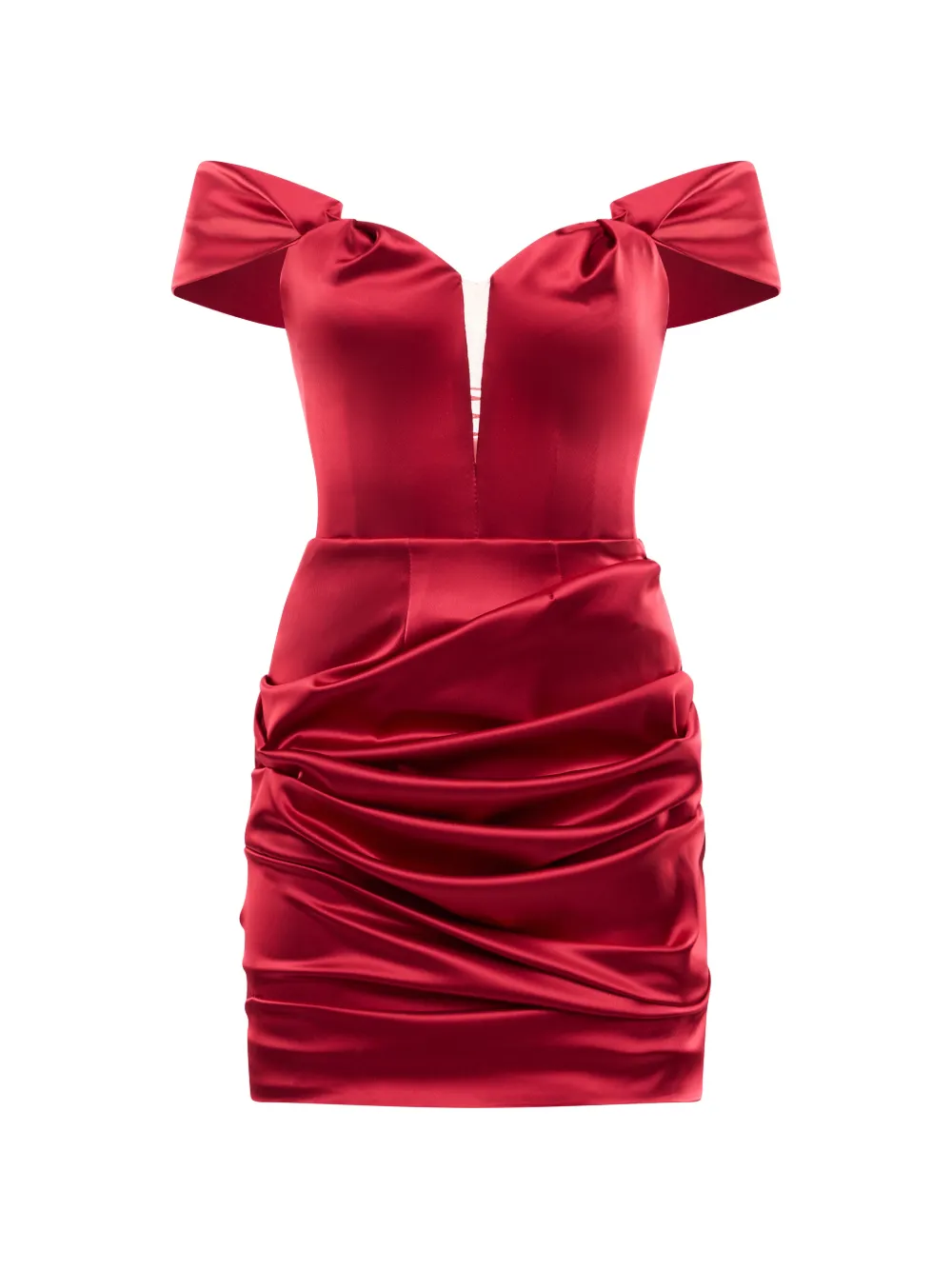 ARAFTU off-the-shoulder draped dress - Red