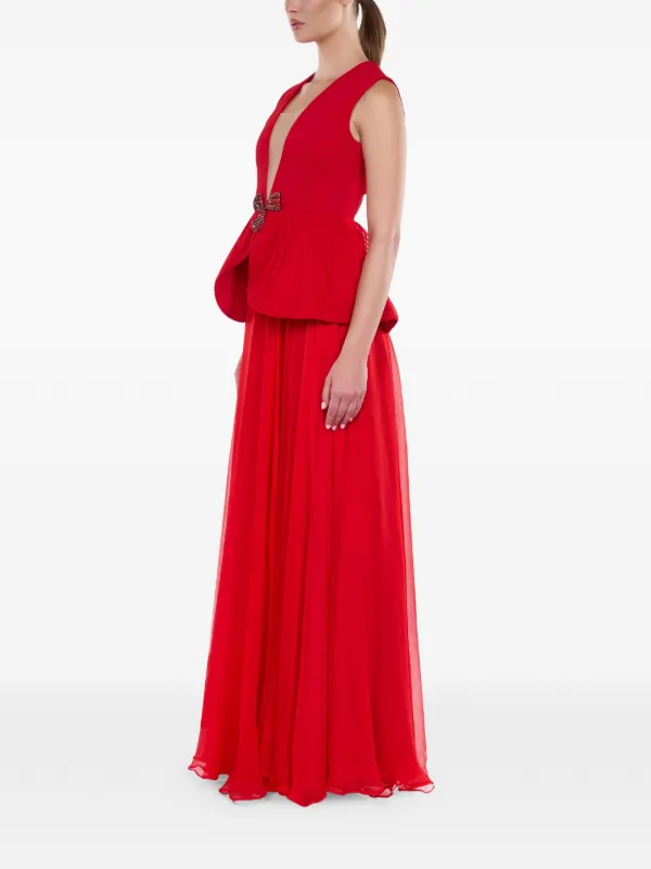 wedding guest dress short Ever-Pretty Flutter Sleeve Ruched Waist High-Low Chiffon Evening Occasion Dress This dress features delicate r25_fast_delivery Size-US:22 Rose Labor & Delivery