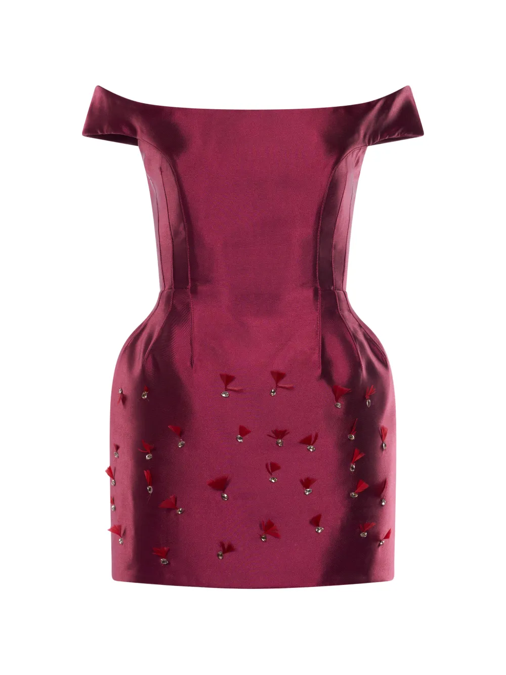 ARAFTU embellished off-the-shoulder dress - Rosso