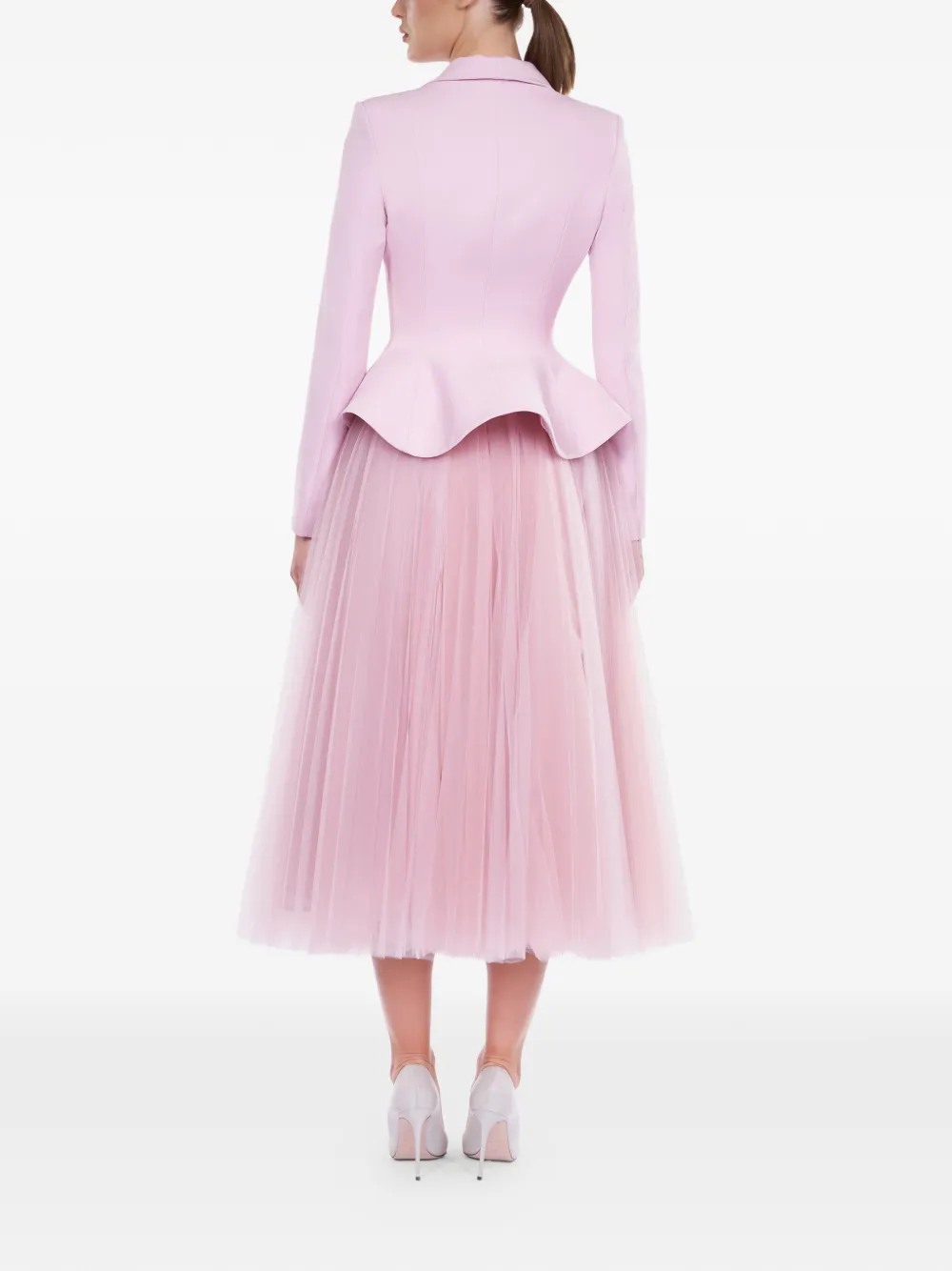 ARAFTU Peplum jurk met tulen rok Roze