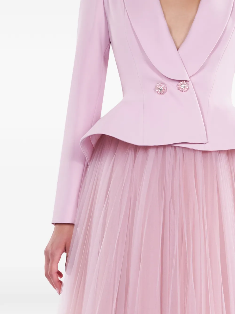 ARAFTU Peplum jurk met tulen rok Roze